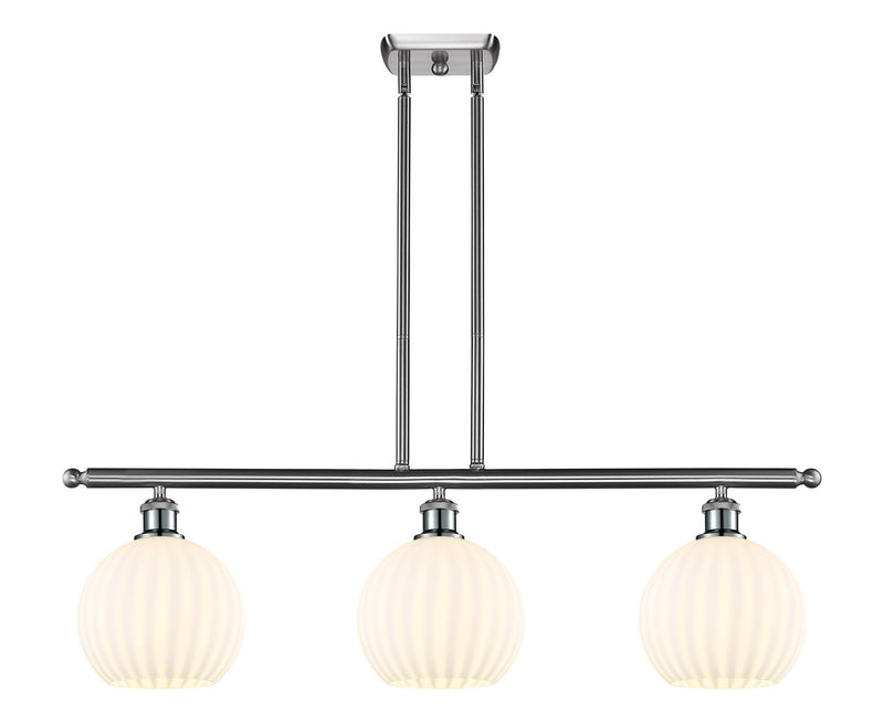 Innovations 516-3I-SN-G1217-8WV LED Island Pendant, Brushed Satin Nickel