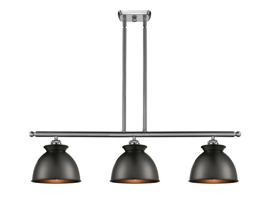 Innovations 516-3I-SN-M14-BK Three Light Island Pendant, Brushed Satin Nickel