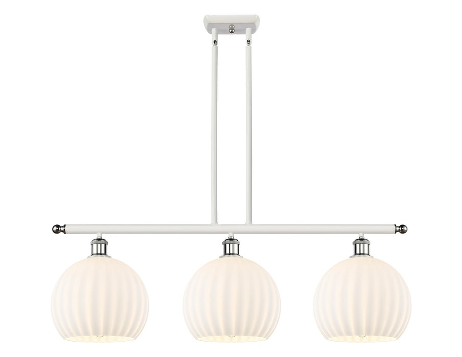 Innovations 516-3I-WPC-G1217-10WV LED Island Pendant, White Polished Chrome
