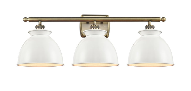 Innovations 516-3W-AB-M14-W Three Light Bath Vanity, Antique Brass