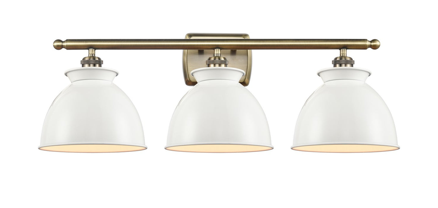 Innovations 516-3W-AB-M14-W Three Light Bath Vanity, Antique Brass