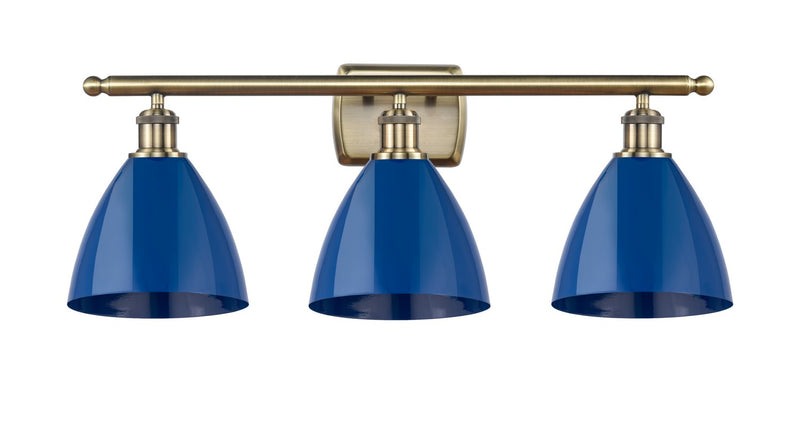 Innovations 516-3W-AB-MBD-75-BL Three Light Bath Vanity, Antique Brass