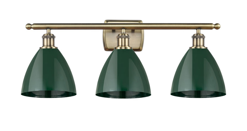 Innovations 516-3W-AB-MBD-75-GR Three Light Bath Vanity, Antique Brass