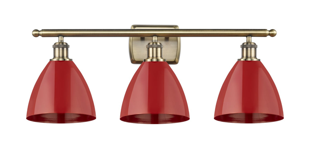 Innovations 516-3W-AB-MBD-75-RD Three Light Bath Vanity, Antique Brass