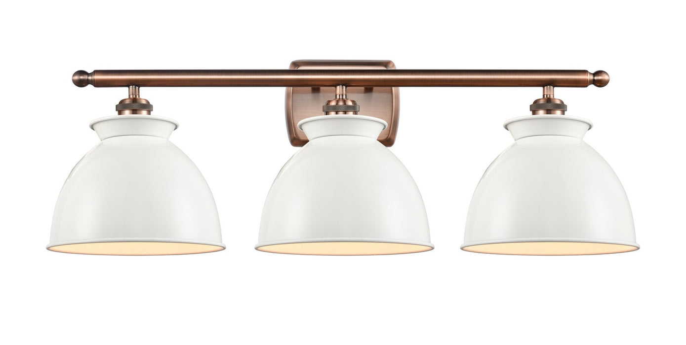 Innovations 516-3W-AC-M14-W Three Light Bath Vanity, Antique Copper