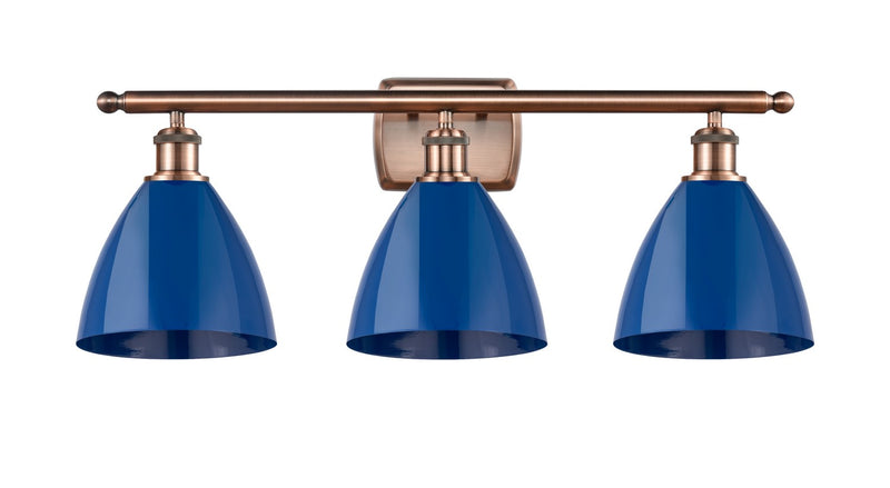 Innovations 516-3W-AC-MBD-75-BL Three Light Bath Vanity, Antique Copper