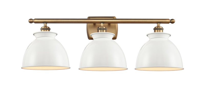 Innovations 516-3W-BB-M14-W Three Light Bath Vanity, Brushed Brass