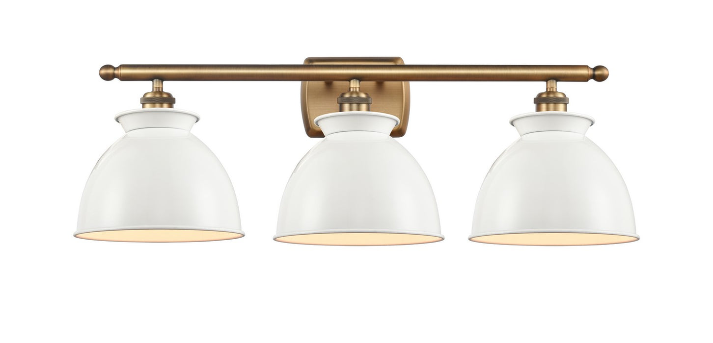 Innovations 516-3W-BB-M14-W Three Light Bath Vanity, Brushed Brass