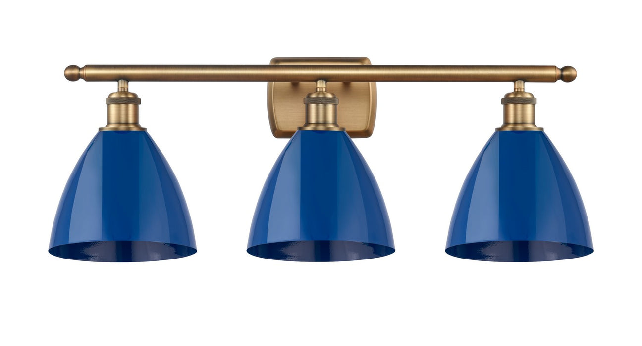 Innovations 516-3W-BB-MBD-75-BL Three Light Bath Vanity, Brushed Brass