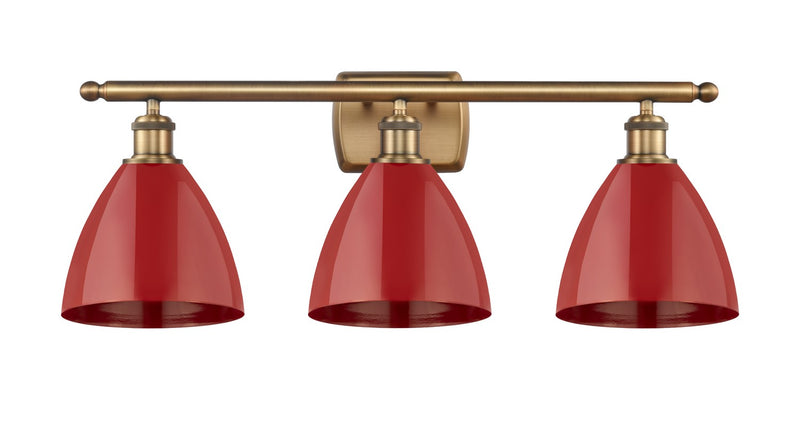 Innovations 516-3W-BB-MBD-75-RD Three Light Bath Vanity, Brushed Brass