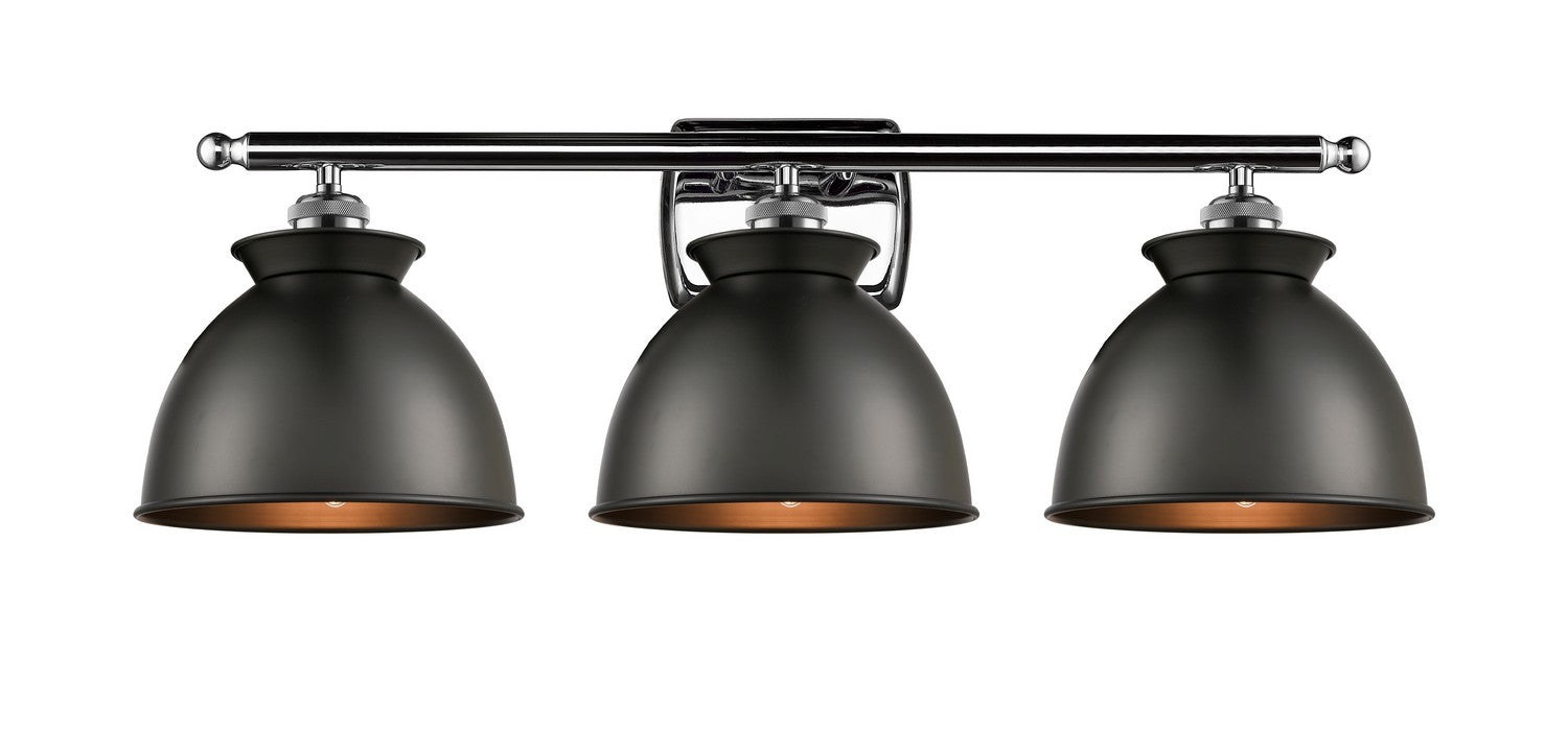 Innovations 516-3W-PC-M14-BK Three Light Bath Vanity, Polished Chrome