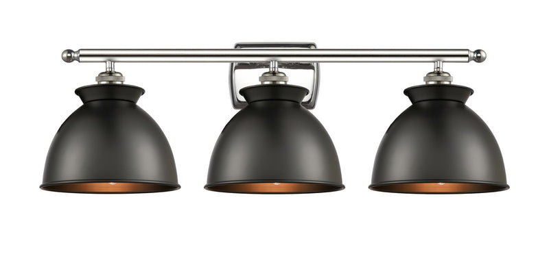 Innovations 516-3W-PN-M14-BK Three Light Bath Vanity, Polished Nickel