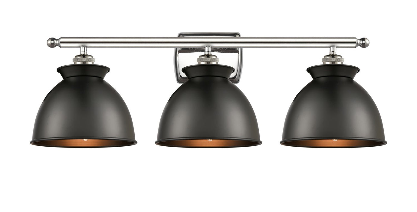 Innovations 516-3W-PN-M14-BK Three Light Bath Vanity, Polished Nickel