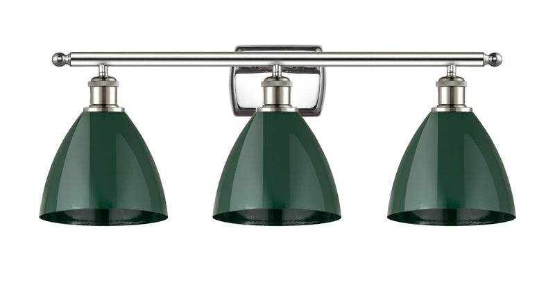 Innovations 516-3W-PN-MBD-75-GR Three Light Bath Vanity, Polished Nickel