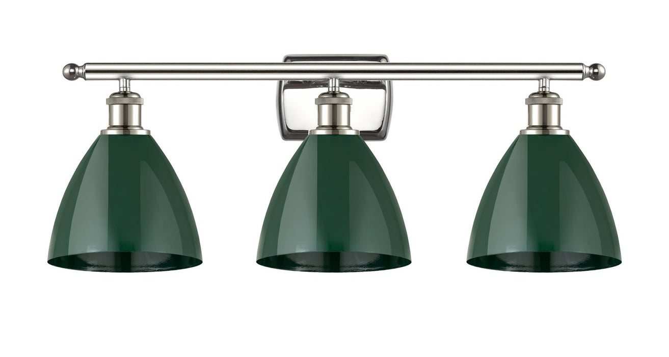 Innovations 516-3W-PN-MBD-75-GR Three Light Bath Vanity, Polished Nickel