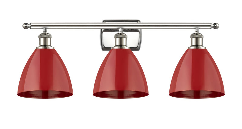 Innovations 516-3W-PN-MBD-75-RD Three Light Bath Vanity, Polished Nickel