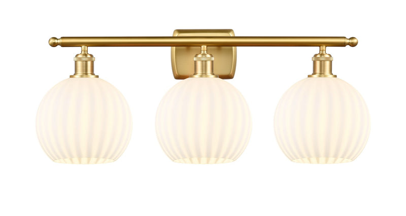Innovations 516-3W-SG-G1217-8WV LED Bath Vanity, Satin Gold