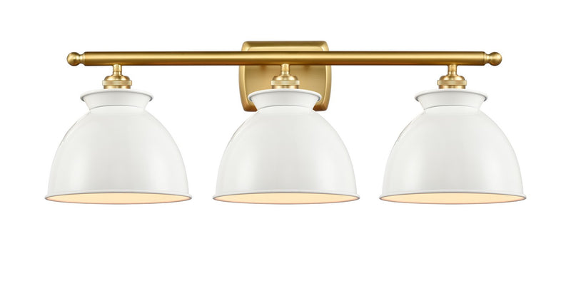Innovations 516-3W-SG-M14-W Three Light Bath Vanity, Satin Gold