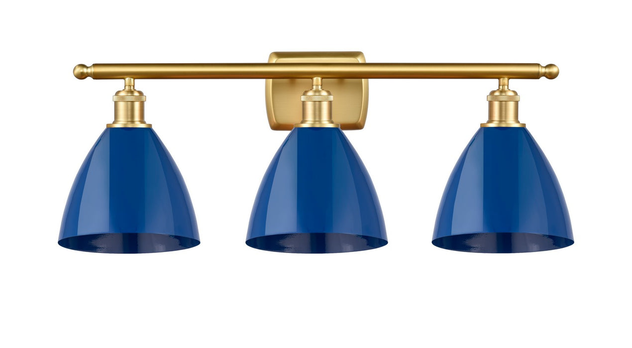 Innovations 516-3W-SG-MBD-75-BL Three Light Bath Vanity, Satin Gold