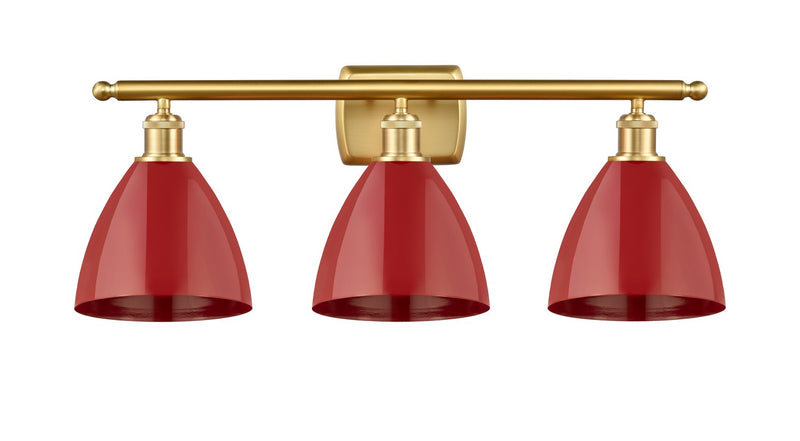 Innovations 516-3W-SG-MBD-75-RD Three Light Bath Vanity, Satin Gold