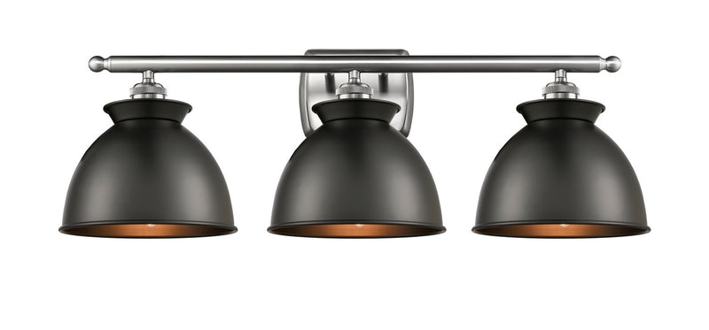 Innovations 516-3W-SN-M14-BK Three Light Bath Vanity, Brushed Satin Nickel