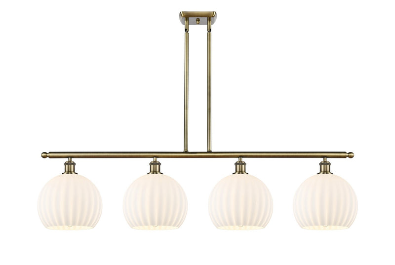 Innovations 516-4I-AB-G1217-10WV LED Island Pendant, Antique Brass