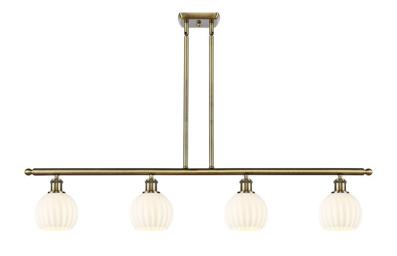 Innovations 516-4I-AB-G1217-6WV LED Island Pendant, Antique Brass