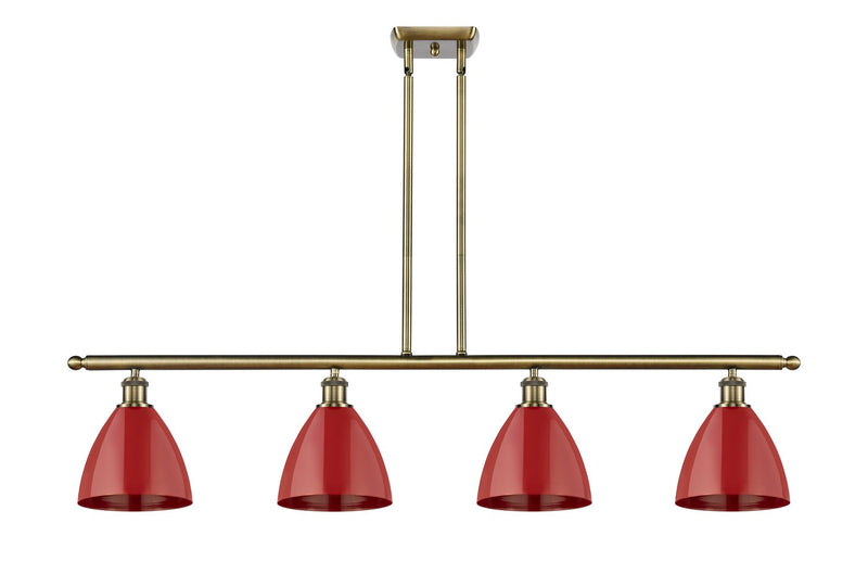 Innovations 516-4I-AB-MBD-75-RD Four Light Island Pendant, Antique Brass