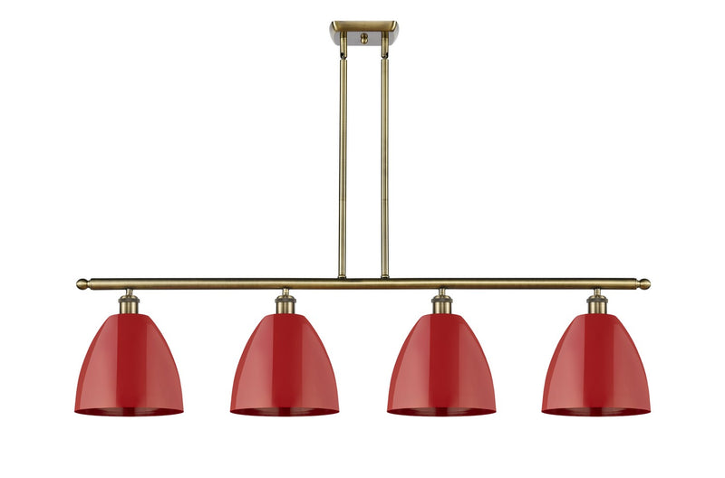 Innovations 516-4I-AB-MBD-9-RD Four Light Island Pendant, Antique Brass