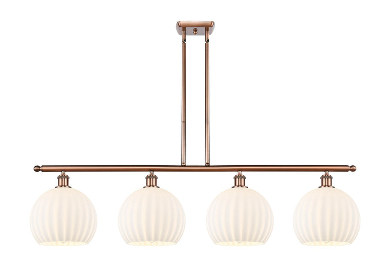 Innovations 516-4I-AC-G1217-10WV LED Island Pendant, Antique Copper