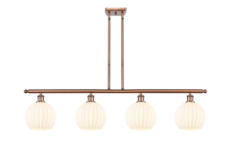 Innovations 516-4I-AC-G1217-8WV LED Island Pendant, Antique Copper