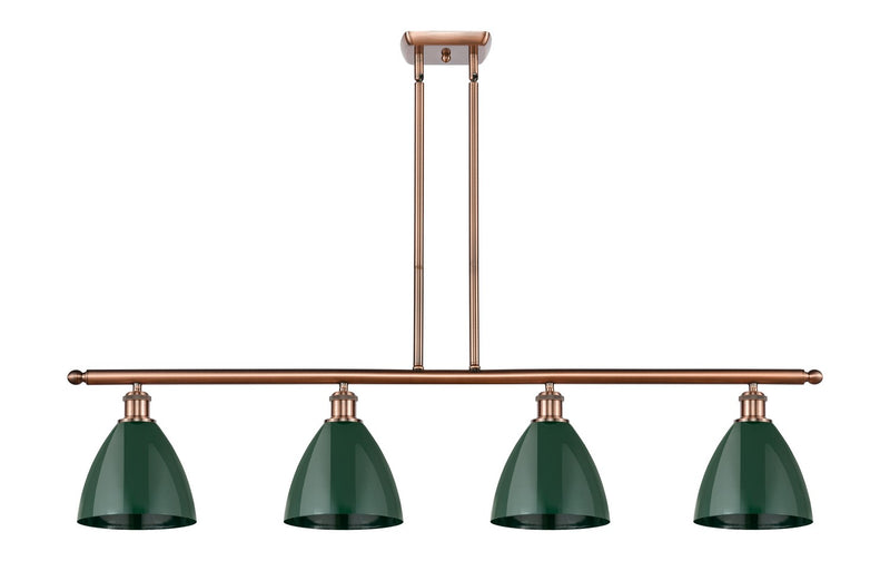 Innovations 516-4I-AC-MBD-75-GR Four Light Island Pendant, Antique Copper