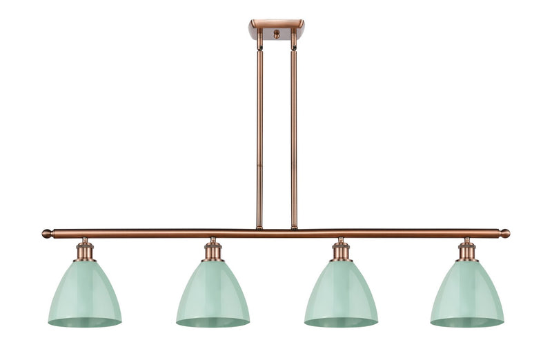 Innovations 516-4I-AC-MBD-75-SF Four Light Island Pendant, Antique Copper