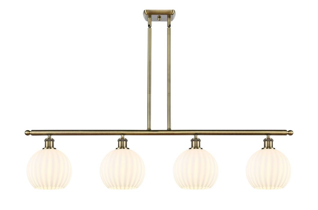 Innovations 516-4I-AB-G1217-8WV LED Island Pendant, Antique Brass