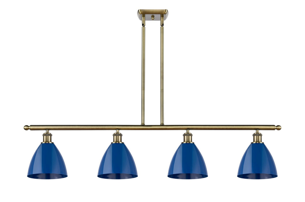 Innovations 516-4I-AB-MBD-75-BL Four Light Island Pendant, Antique Brass