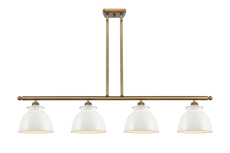 Innovations 516-4I-BB-M14-W Four Light Island Pendant, Brushed Brass