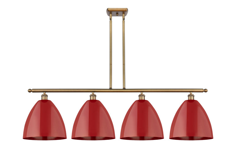 Innovations 516-4I-BB-MBD-12-RD Four Light Island Pendant, Brushed Brass
