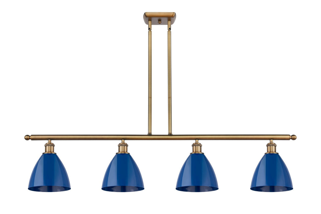 Innovations 516-4I-BB-MBD-75-BL Four Light Island Pendant, Brushed Brass