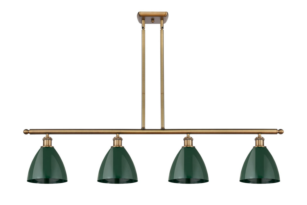 Innovations 516-4I-BB-MBD-75-GR Four Light Island Pendant, Brushed Brass