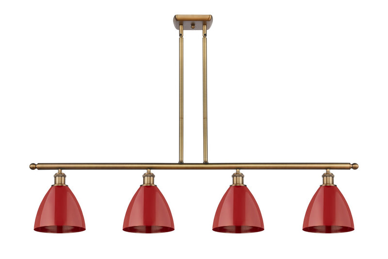 Innovations 516-4I-BB-MBD-75-RD Four Light Island Pendant, Brushed Brass