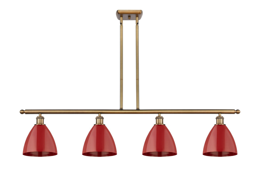 Innovations 516-4I-BB-MBD-75-RD Four Light Island Pendant, Brushed Brass