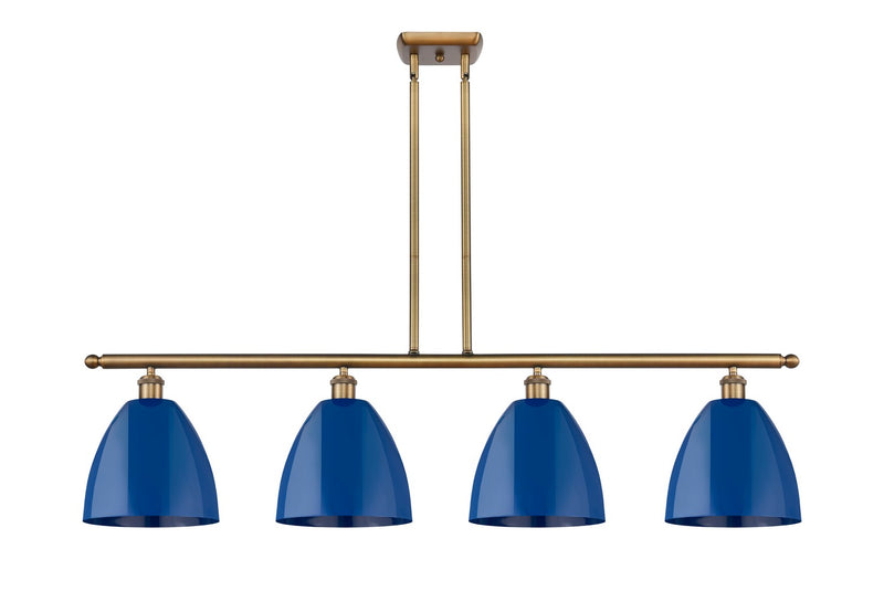 Innovations 516-4I-BB-MBD-9-BL Four Light Island Pendant, Brushed Brass