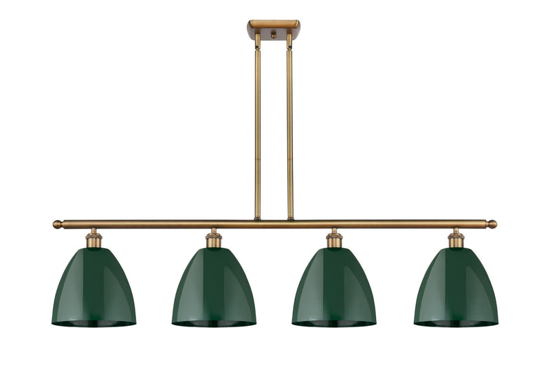 Innovations 516-4I-BB-MBD-9-GR Four Light Island Pendant, Brushed Brass