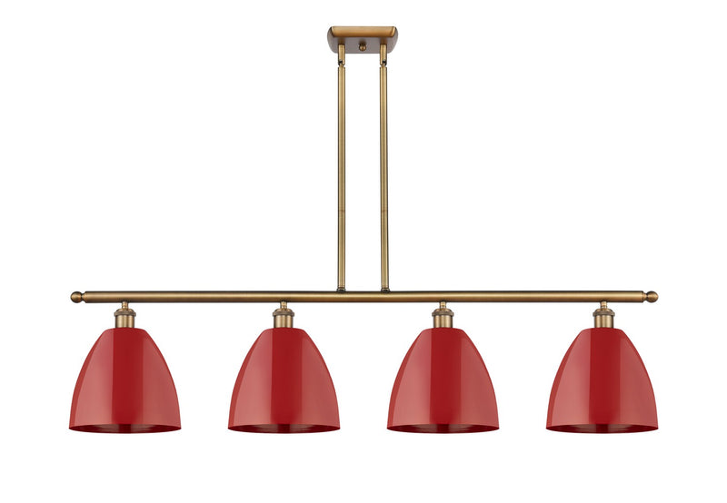Innovations 516-4I-BB-MBD-9-RD Four Light Island Pendant, Brushed Brass
