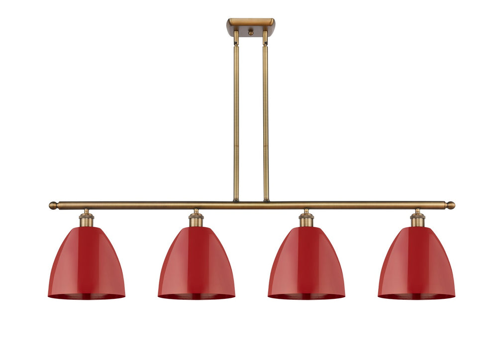 Innovations 516-4I-BB-MBD-9-RD Four Light Island Pendant, Brushed Brass