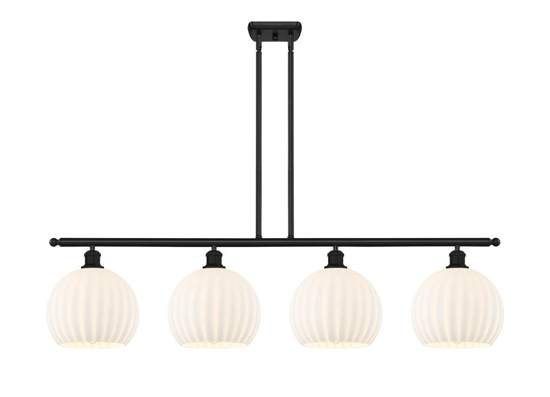 Innovations 516-4I-BK-G1217-10WV LED Island Pendant, Matte Black