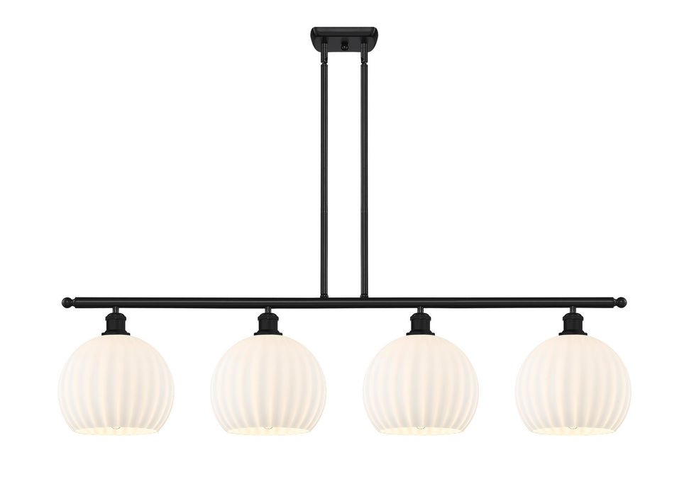 Innovations 516-4I-BK-G1217-10WV LED Island Pendant, Matte Black