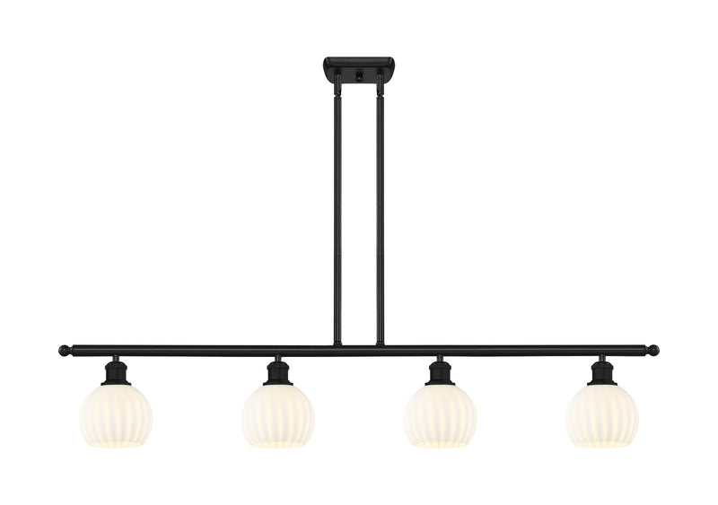 Innovations 516-4I-BK-G1217-6WV LED Island Pendant, Matte Black