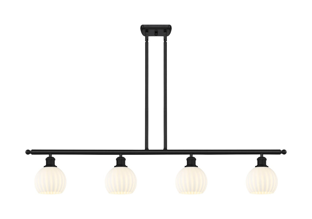 Innovations 516-4I-BK-G1217-6WV LED Island Pendant, Matte Black