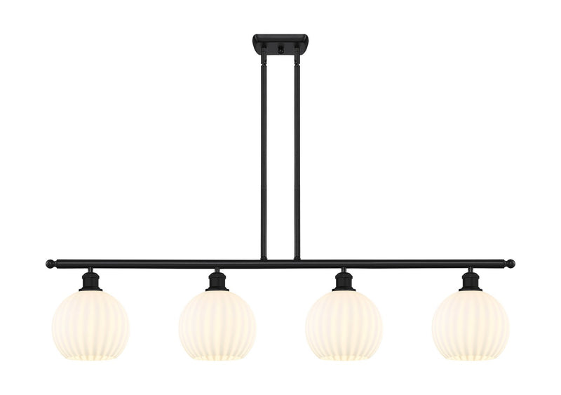 Innovations 516-4I-BK-G1217-8WV LED Island Pendant, Matte Black